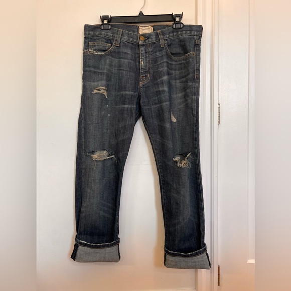 Current & Elliot Boyfriend Distressed Denim Jeans 27 - Picture 2 of 12